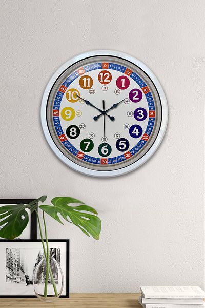 Kasva Concept Gift 40 cm White Metal English Class Wall Clock