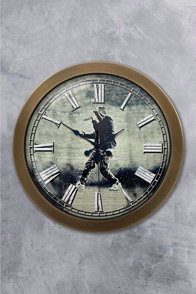 Kasva Concept Antique Metal Rap Wall Clock 36 cm
