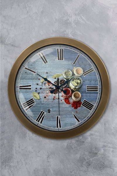 Kasva Concept 36 cm Antique Metal Kitchen Wall Clock