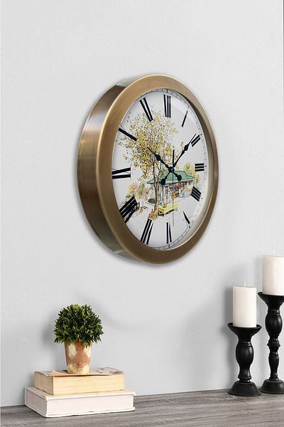 Kasva Concept Gift 36 cm Antique Metal Vintage Home Wall Clock