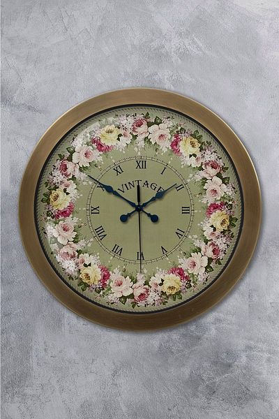 Kasva Concept 36 cm Antique Metal Vintage Wall Clock