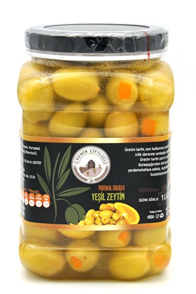 Portakal Dolgulu Yeşil Zeytin -1 Kg