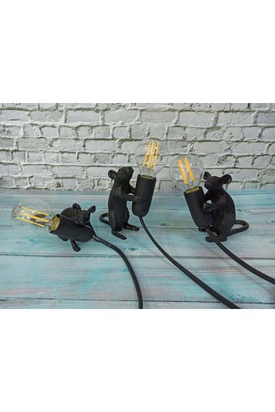 CajuArt Thief Mouse Triple Figurine Modern Table Lamp Home Office Decor Led Lamp