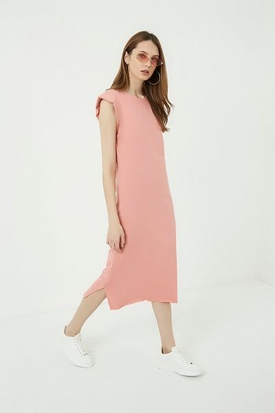 Vis a Vis Damen Puder Bequemes Gepolstertes Kleid