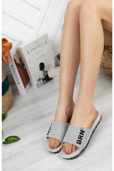 StWenn Papuci de plajă cu talpă din silicon moale pentru bărbați, gri anti-alunecare