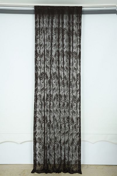 AKÇA TEKSTİL Ivy Model Bitter Brown Color Single Wing Pleated Background Curtain 75*260 Cm