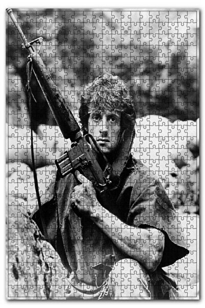 Cakapuzzle Cakasepetim Rambo First Blood m 16 Black and White 255 Piece Puzzl...