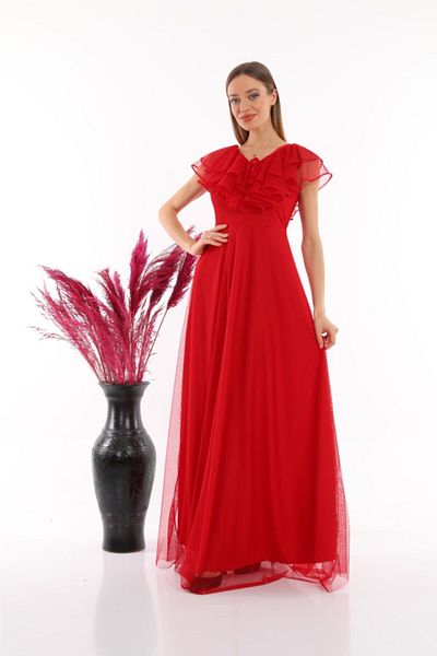CİXAPLE Evening Dress Tulle Dress with Inner Lining