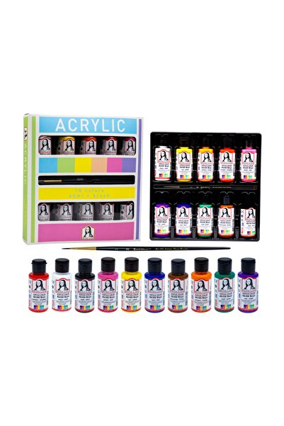 Südor Akrilik Boya Seti 40 Ml 10 Renk + Fırça.