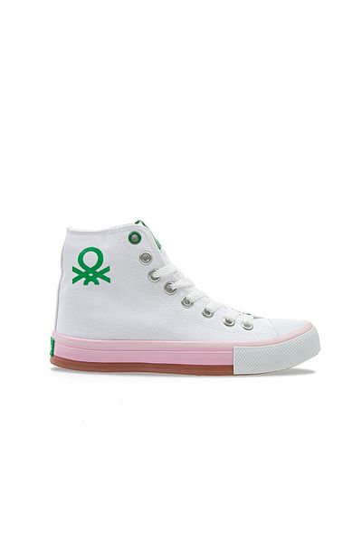Benetton Pantofi sport alb cu pudră de damă