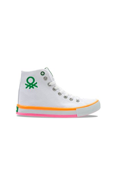 Benetton Pantofi sport alb portocaliu pentru femei 30189