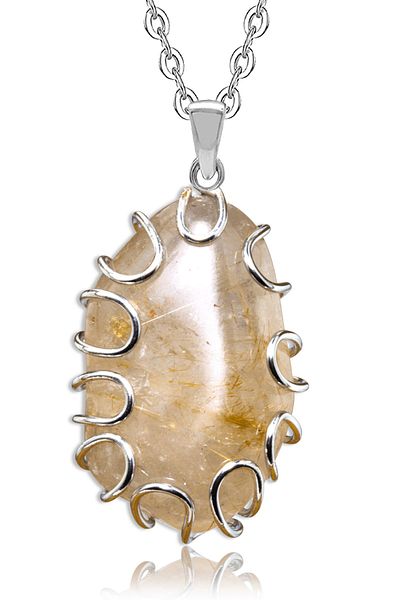 Tesbih Atölyesi Certified High Quality Hand Knitted Golden Rutile Quartz Stone Necklace