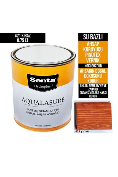 Senta Aqualasure Su Bazlı Ahşap Koruyucu Vernik 0.75 Lt 421 Kiraz