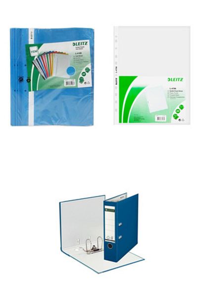 Leitz 50 Pieces Blue Ring Binder 100 Pieces Bag Binder 1 Piece Blue Wide Folder