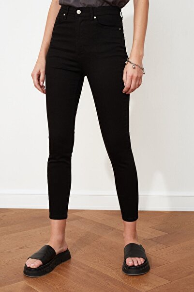 Livik Uske farmerke od likre koje ne izblede, crne farmerke boje ugljenog crnog