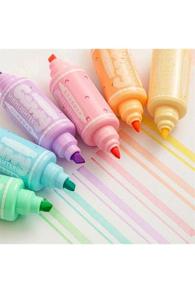 Adil Baba Set of 6 Candy Designed Pastel Markers