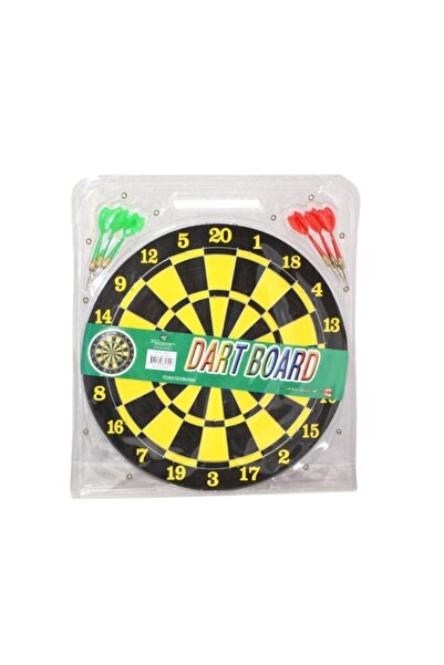 DZC KUZENLER AVM Çift Yönlü İğneli Dart Tahtası 6 Ok Spor Aktivite Oyuncak 23 cm