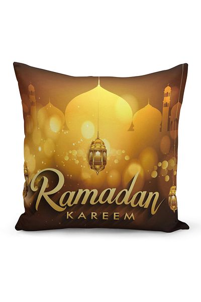 Filamente Ramadan Special Patterned Double Sided Digital Printed Throw Pillow Cover