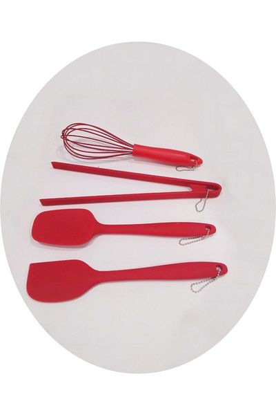 Ün-Ev Silicone Set of 4 Spatula-tongs-beater