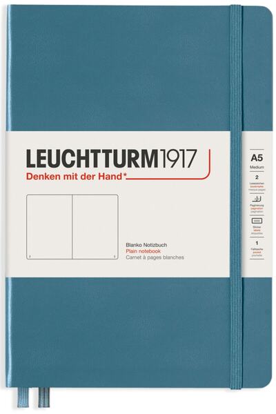Leuchtturm1917 Srednja veličina (A5), beležnica iz serije Rising, obična, omo...