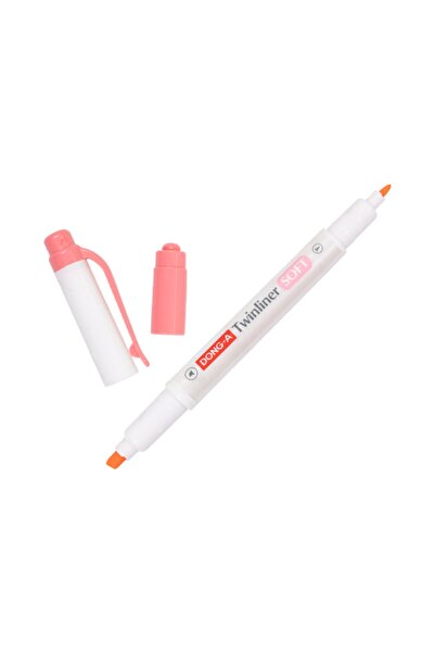 Dong-A Twinliner Soft Çift Uçlu Pastel Işaretleme Kalemi Coral Pink No:12