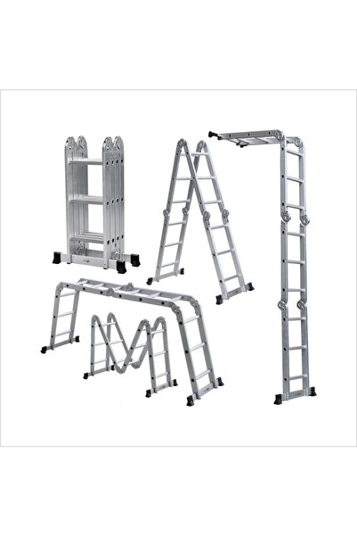 Genel Markalar Bagaja Giren Akordion Dörde 4 E Katlanabilir Katlanır Aluminyum Paslanmaz Çürümez Merdiven Iskele