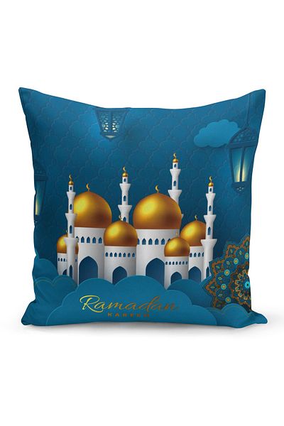 Filamente Ramadan Special Patterned Double Sided Digital Printed Throw Pillow Cover