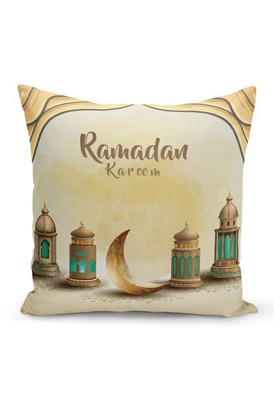Filamente Ramadan Special Patterned Double Sided Digital Printed Throw Pillow Cover