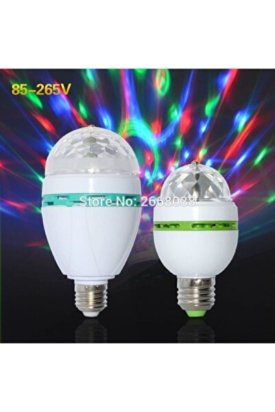 ŞHN'Shopping Renkli Led Döner Başlıklı Disko Topu Ampul Gece Lambası 3 Watt E27 Duylu Renkli Disco Ampul