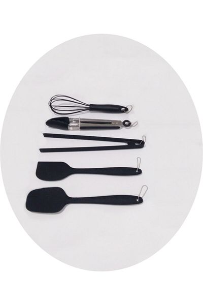 Ün-Ev Silicone 5-Piece Spatula-Tongs-Beater Set