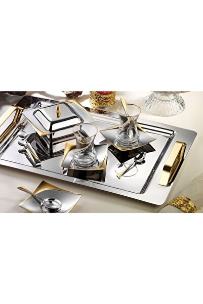 Olca Tiamo 40 Parça Çelik Çay Seti Eda Gold