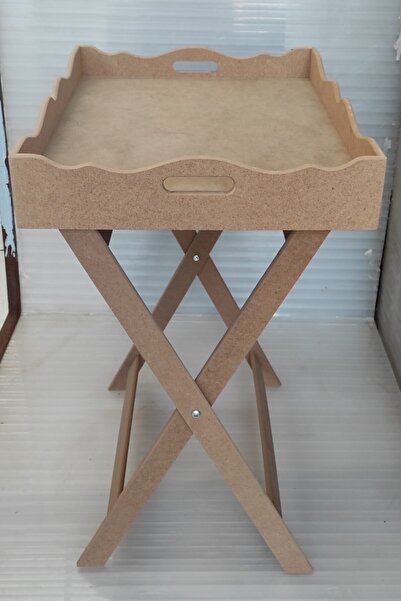 Ahşaplar Colorful Paintable Mdf Footed Tray, Stylish and Functional Decoration Piece