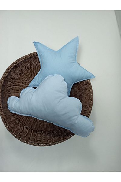 Tly Home Textiles Pernă decorativă albastră - Set de 2 stea și nor