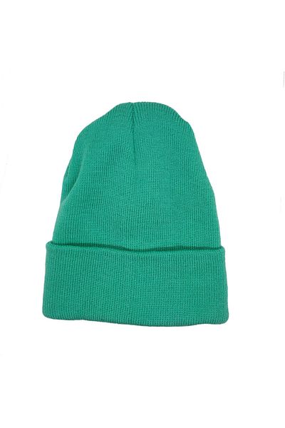 AlpCollection Beretă pliată din acrilic de bază de culoare solidă verde mentă