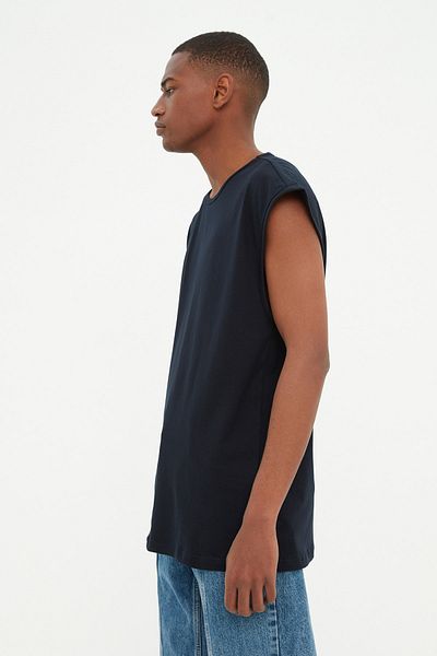 Trendyol Collection Basic Oversize/Széles szabású környakú pamut ujjatlan póló/sportoló TMNSS22AL0069