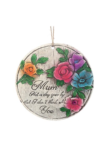 Sia ASILABİLİR BALKON VE BAHÇE SÜSÜ GELİNCİKLİ,ANNE TEMALI YUVARLAK 15X15X1,1...