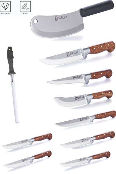 SürLaz Mutfak Bıçak Seti Paslanmaz Çelik 10 Parça