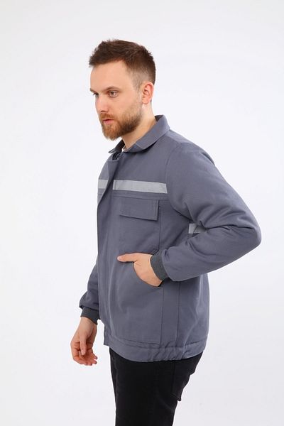 Çamdalı İş Elbiseleri Çamdalı Work Clothes - Work Coat - 7/7 Quilted Gray Winter Worker Coat