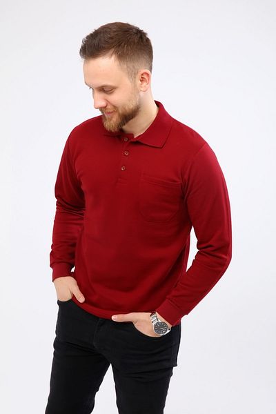 Çamdalı İş Elbiseleri Φούτερ Polo Neck, Claret Red 20 10 Two Thread Winter