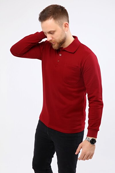 Çamdalı İş Elbiseleri Hanorac cu guler polo, Roșu Claret 20 10 Iarnă cu două fire