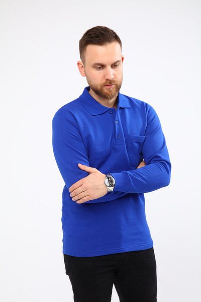 Çamdalı İş Elbiseleri Polo Neck Saks Blue 20 10 Two Thread Winter Business Sweatshirt