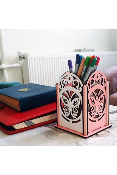 Notpa Desktop Wooden Butterfly Pen Holder