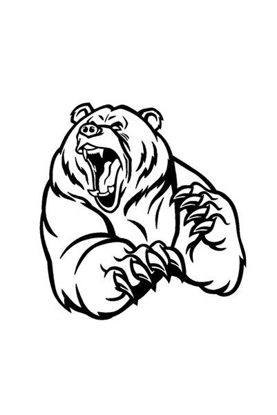 MegaSticker Off Road Güçlü Ayı Oto Sticker, Cam Sticker Siyah 18x18 cm