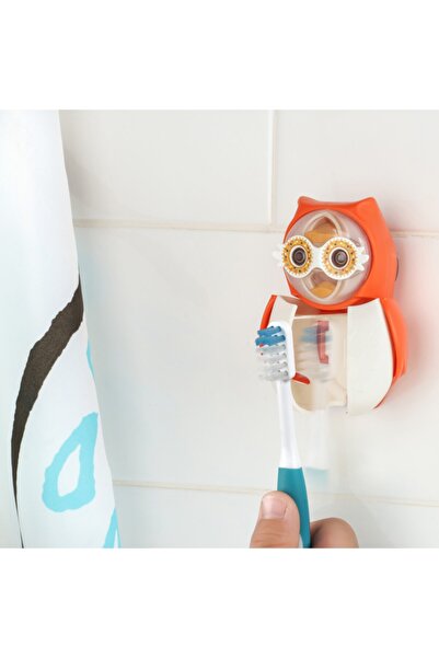 Flipper - Antibakteriyel Kapak Bir Dakika Zamanlayıcılı (baykuş) Diş Fırçası Kabı