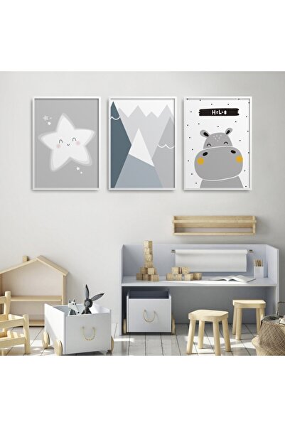 HOMEPACK Bela laminirana ukrasna slika za dečiju sobu, set od 3 dela, Kids-b11