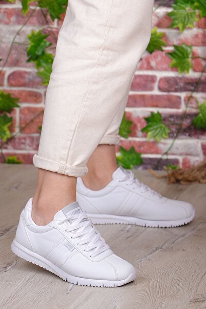 Jump White - 22211 Lace-up Anatomical Sole Women's Sports Shoes
