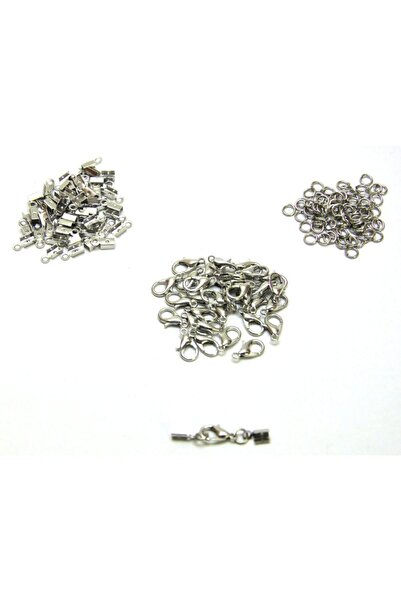 foryou Gümüş Sıkma Kapama Klips Seti 25 Papağan Klips 502, 50 Halka , 50 Sıkm...