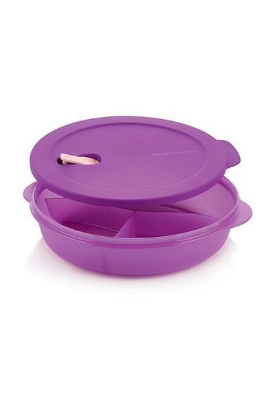 Tupperware Microwave Oven Heating Container with Compartments 1.4 lt Micro Plate