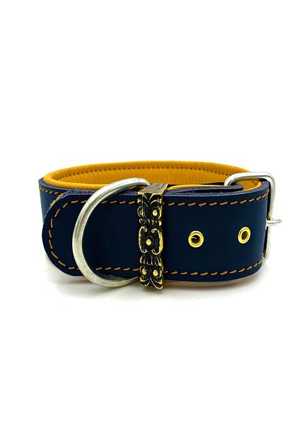 Tasma Market Dark Navy Leather Dog Collar - Soft Texture