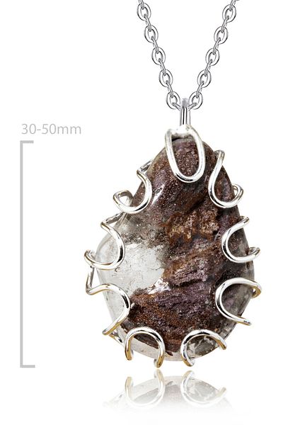 Tesbih Atölyesi Certified Hand Knitted Soil Fossil Natural Crystal Quartz Stone Natural Stone Necklace